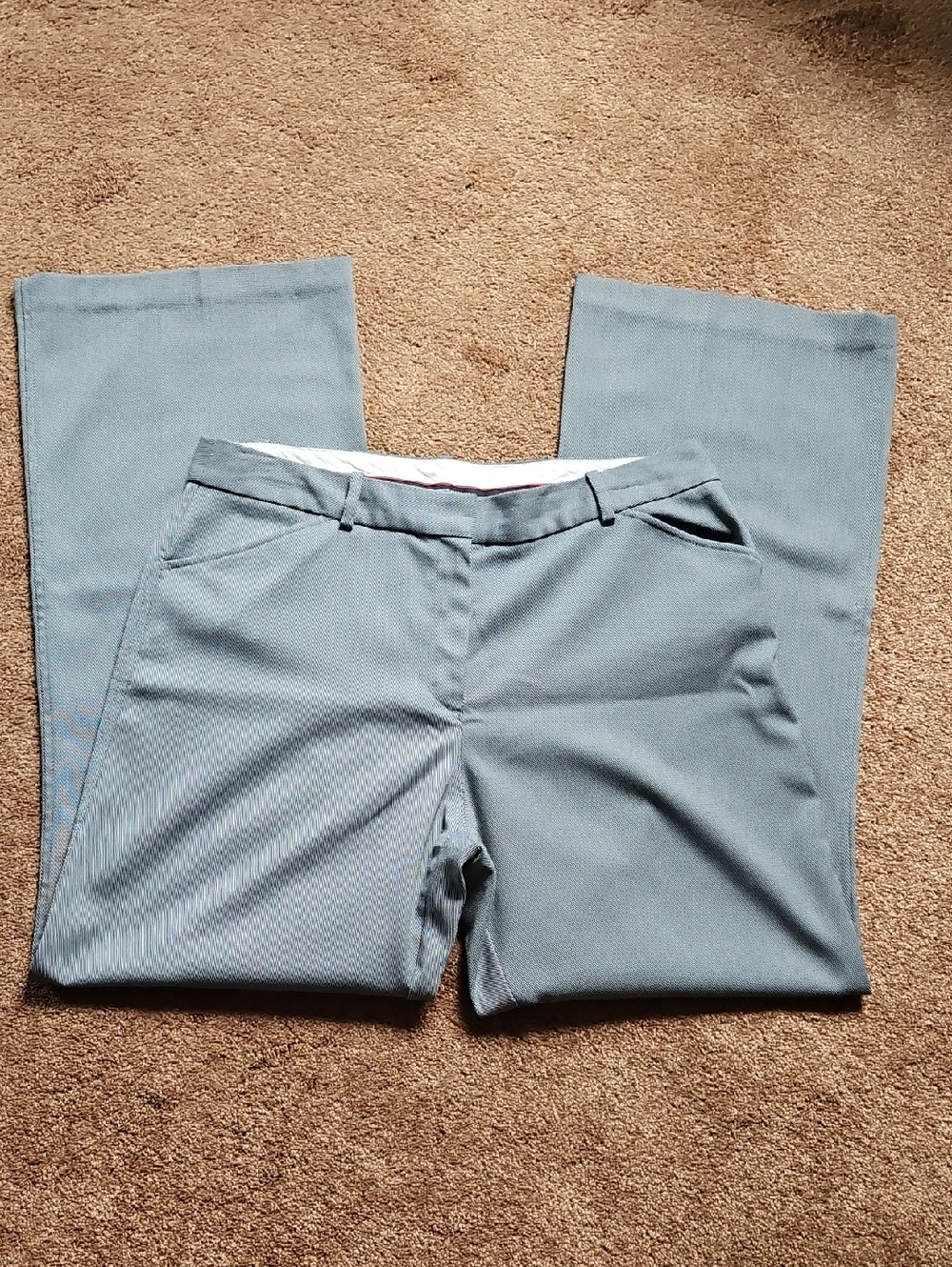 Worthington Women's Gray Plaid Stretch Trousers Size 14 Career Pants